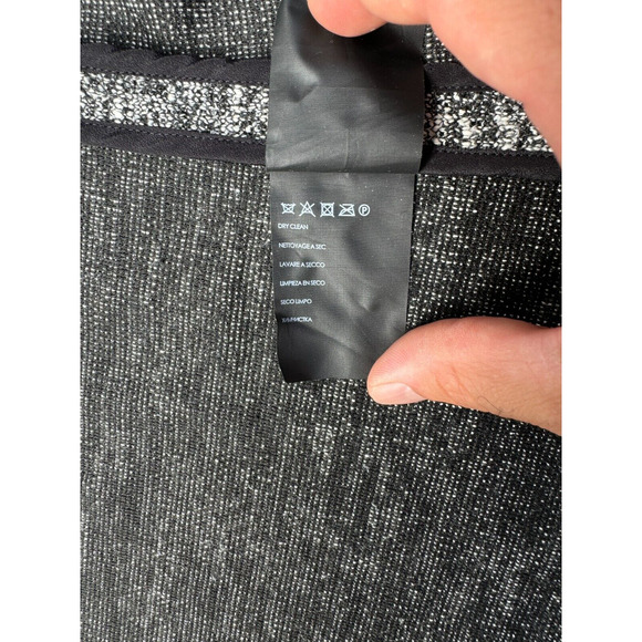 Club Monaco Small Textured Wrap Coat in Black and White - Picture 10 of 13